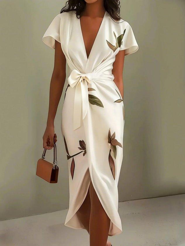 Women's Wrap Style Midi Dress