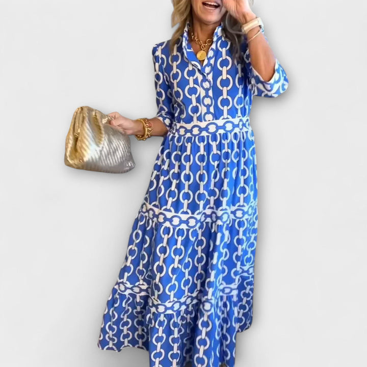 Women's Chain Pattern Midi Dress