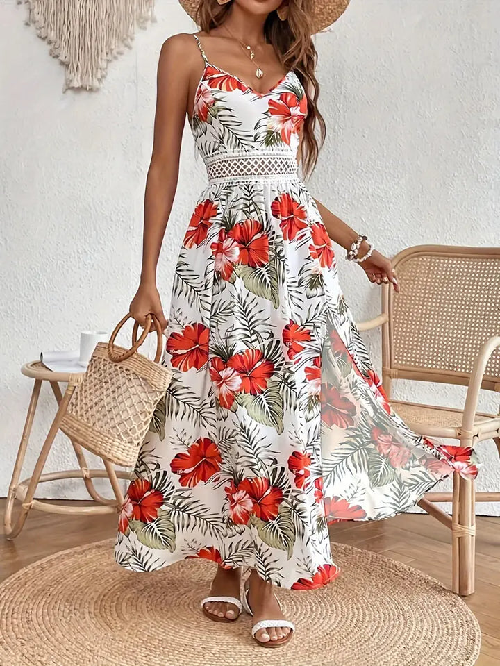 Women's Summer Floral Wedding Midi Dress