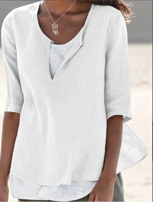 Women's Split Neck Casual Blouse
