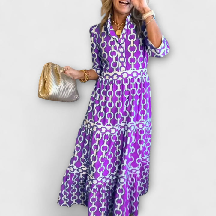 Women's Chain Pattern Midi Dress