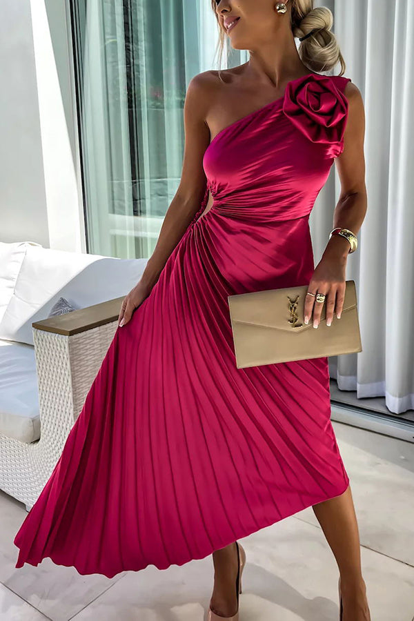 Women's Garden Floral Wedding Guest Midi Dress