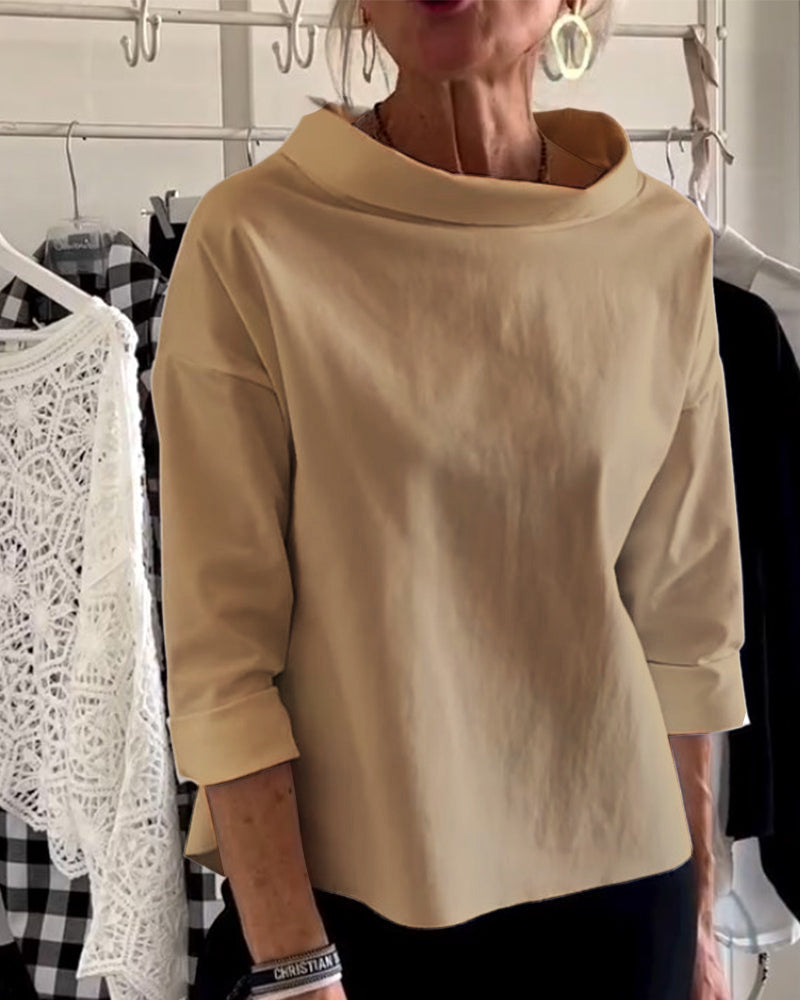 Variant image for Women's Elegant Blouse | Versatile High Collar Design-31