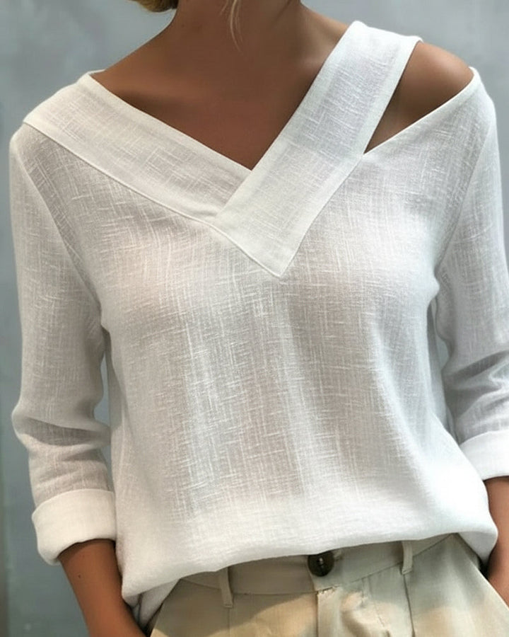 Women's Asymmetric V-Neck Top
