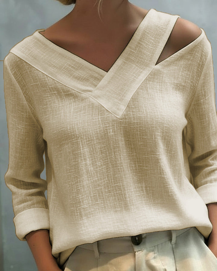 Women's Asymmetric V-Neck Top