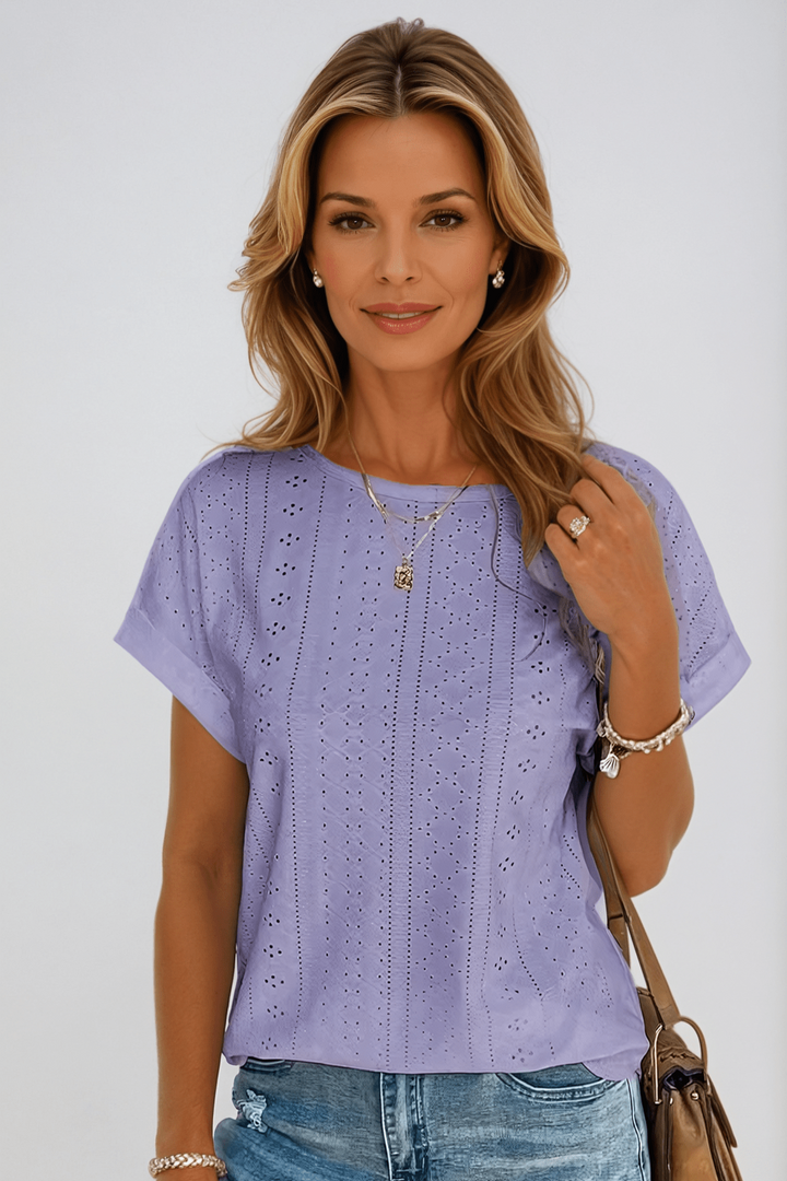 Women's Eyelet Embroidered Top