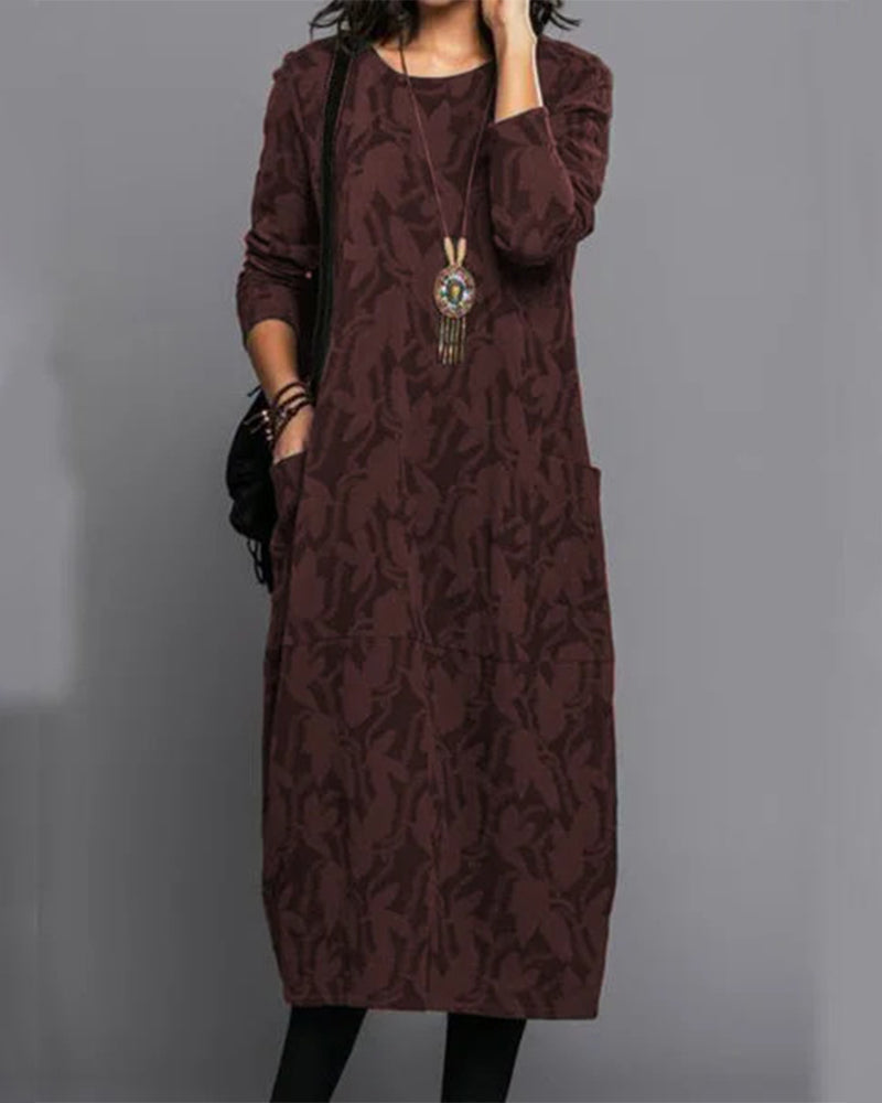 Adel - long -sleeved pocket dress with pressure 1