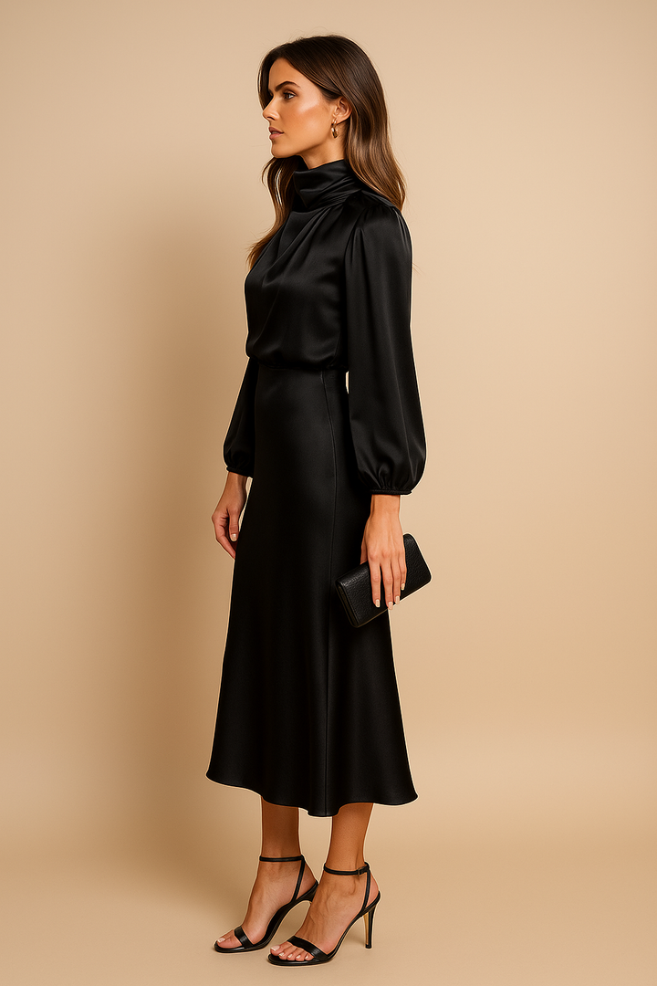 Emily | Midi Dress High Waist High Neck