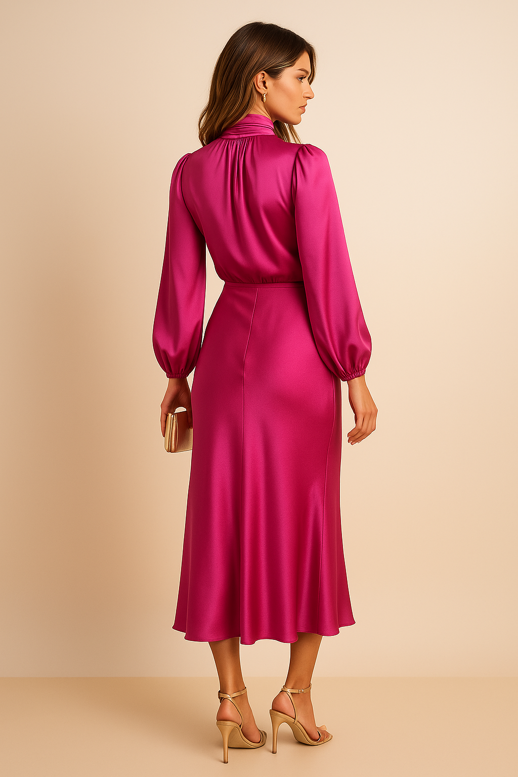 Emily | Midi Dress High Waist High Neck