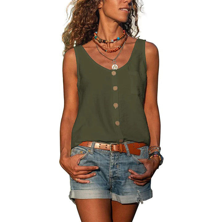 Women's Casual Sleeveless Top with Relaxed Fit