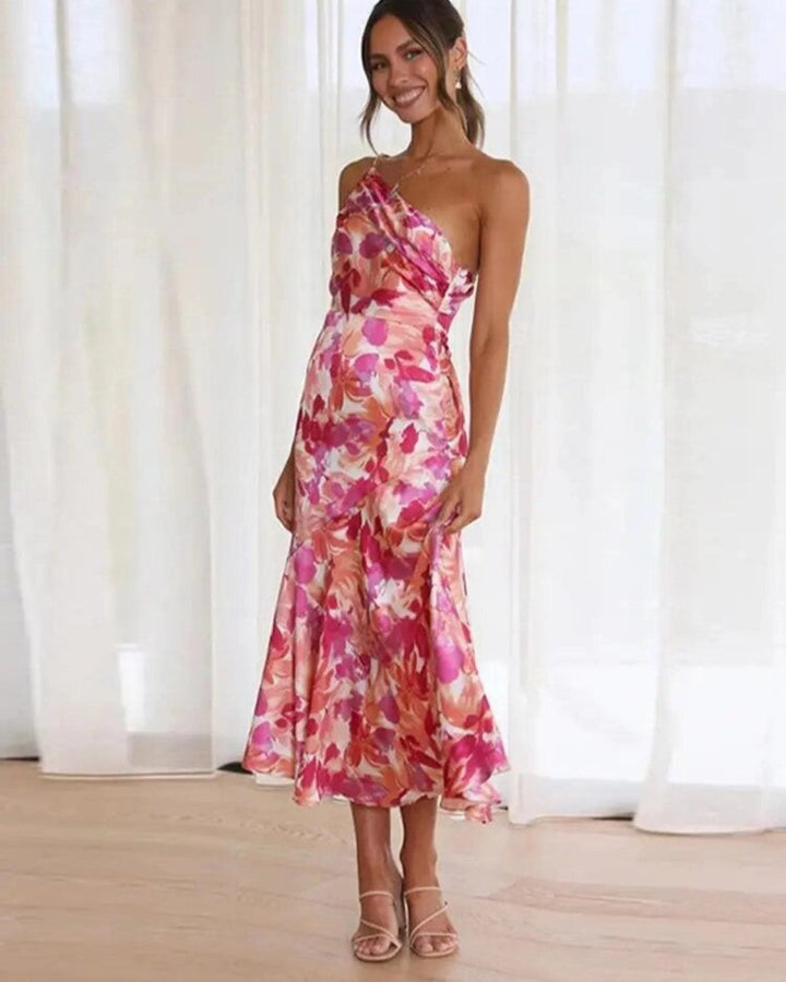 Women's Asymmetric Floral Maxi Dress