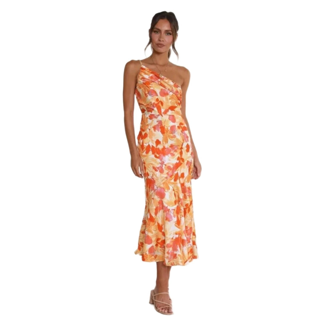 Women's Asymmetric Floral Maxi Dress
