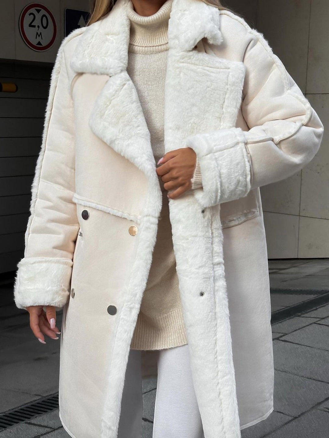 Extra Long Coat with Flowing Silhouette for Women