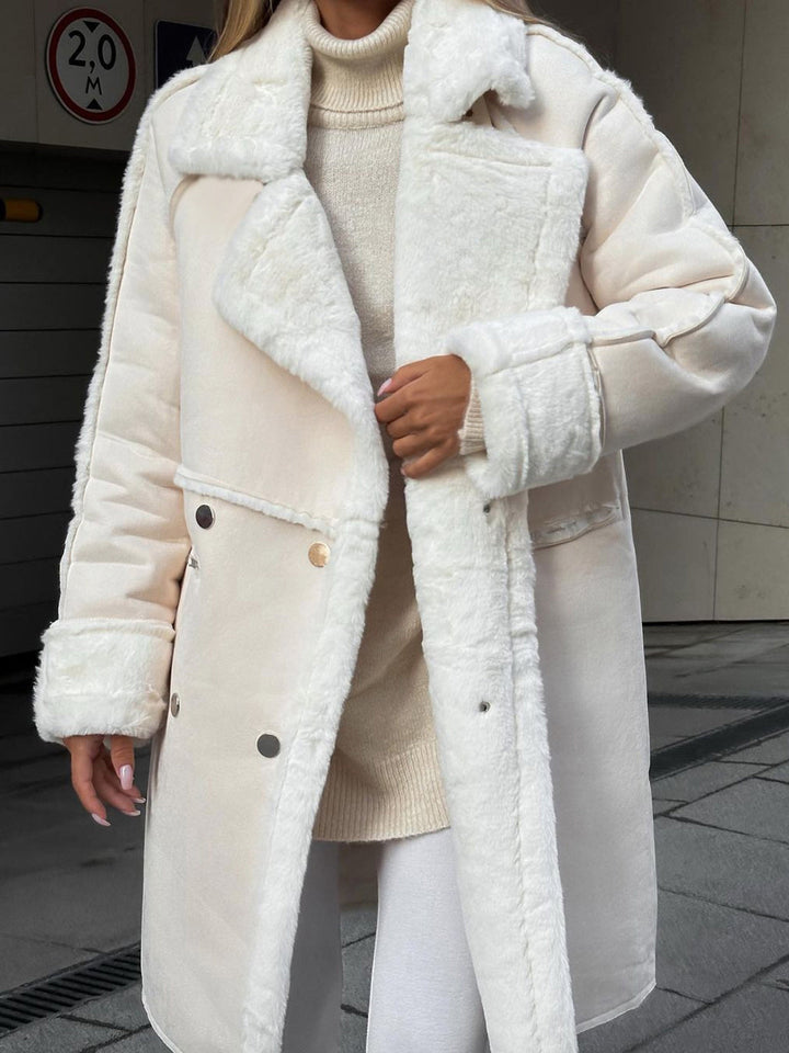 Extra Long Coat with Flowing Silhouette for Women