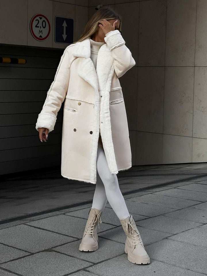Extra Long Coat with Flowing Silhouette for Women