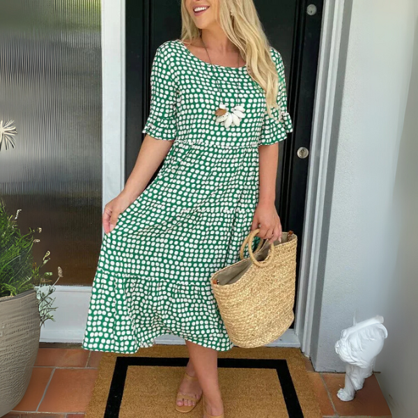 Relaxed Tiered Midi Dress