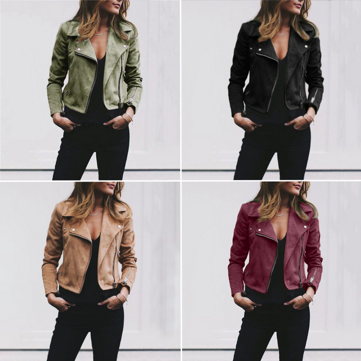 Biker jacket made of suede for women 6