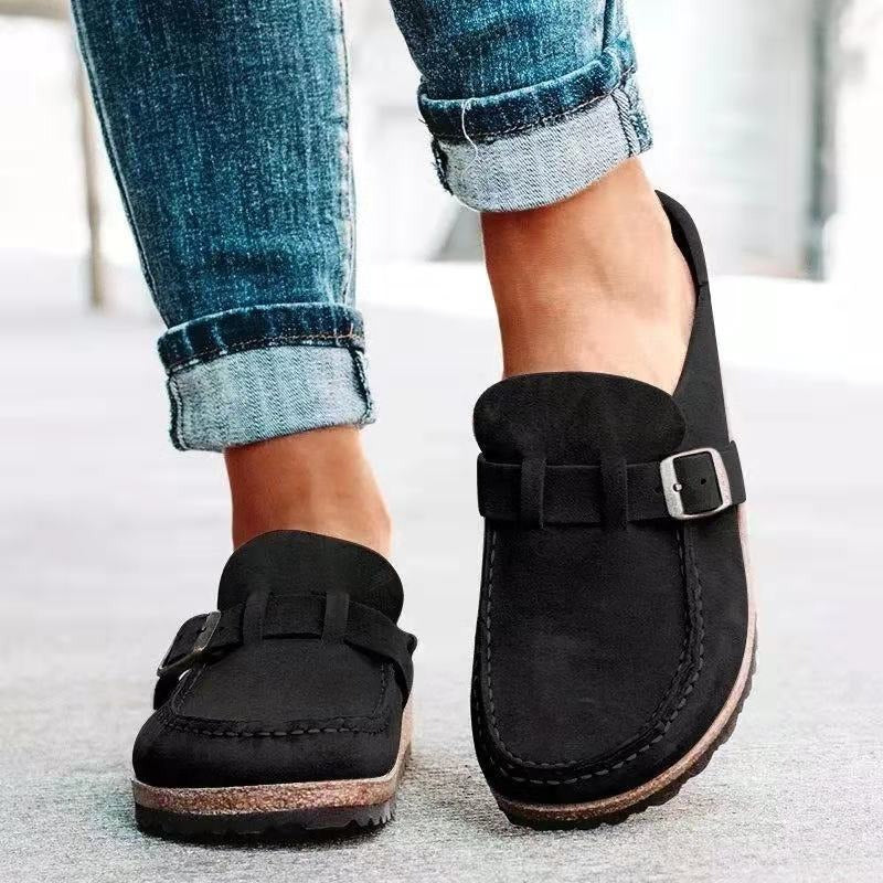 Ivy | Women's Suede Slip On Shoes Adjustable Strap