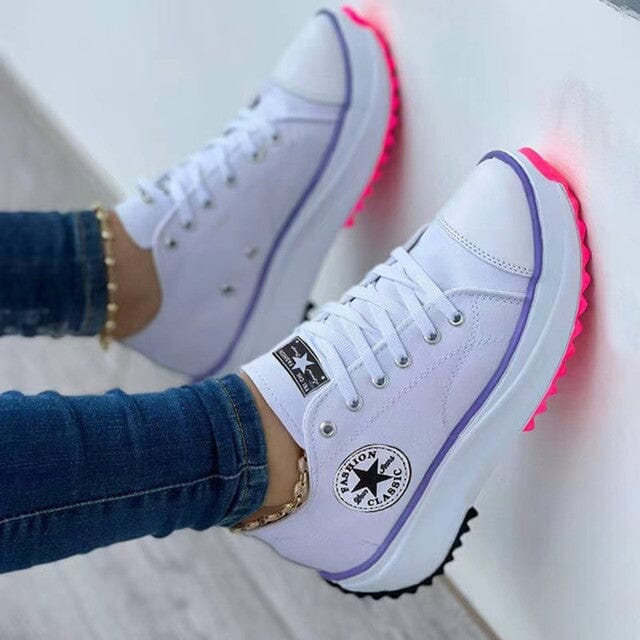 Megan | Women's Chunky Sneakers Lace Up Casual