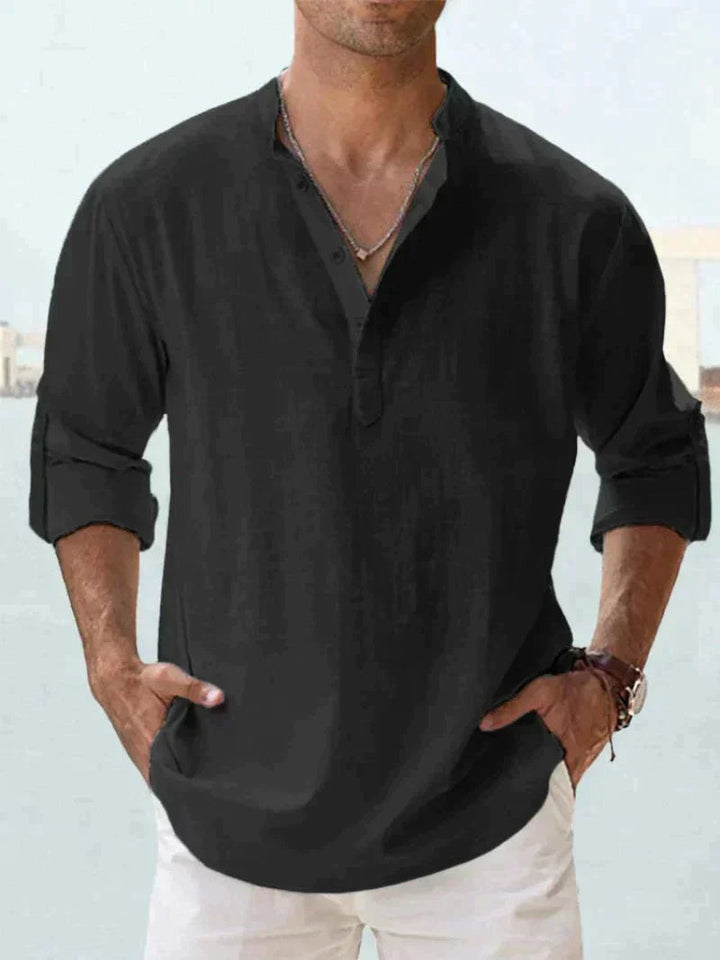 Breathable men's linen shirt for beach and leisure 6
