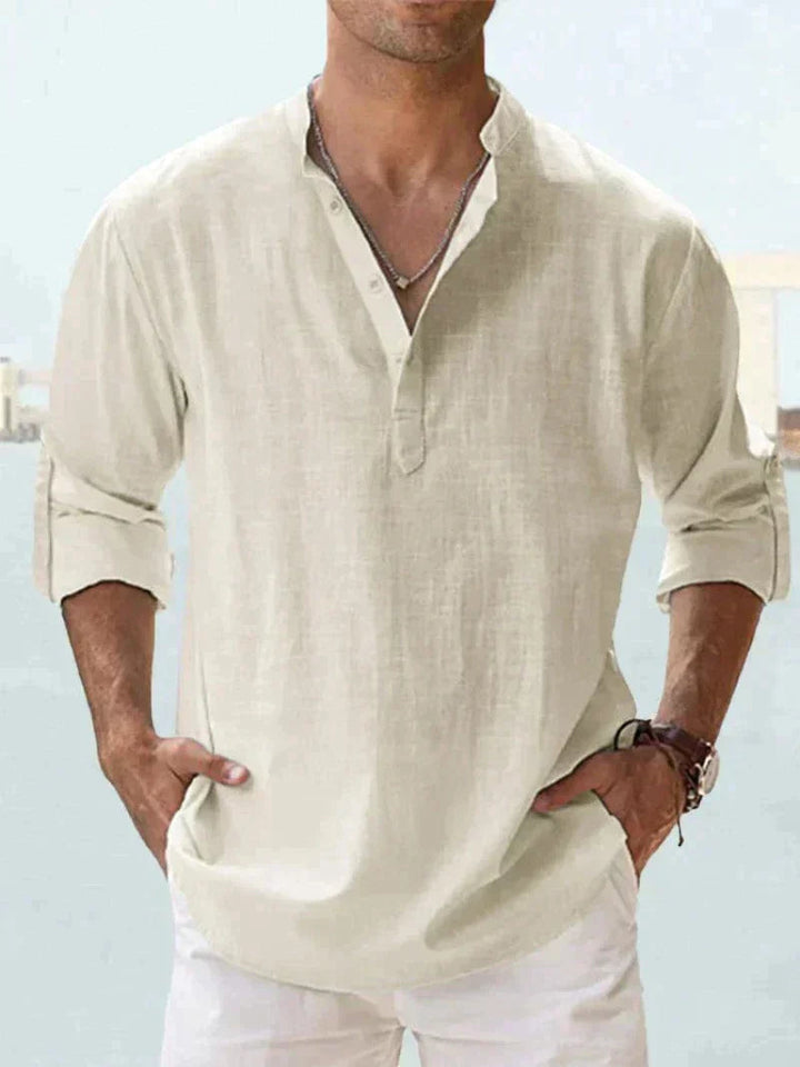 Breathable men's linen shirt for beach and leisure 8