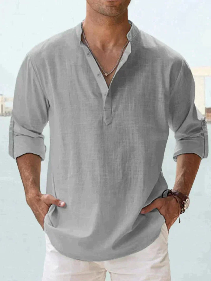 Breathable men's linen shirt for beach and leisure 9