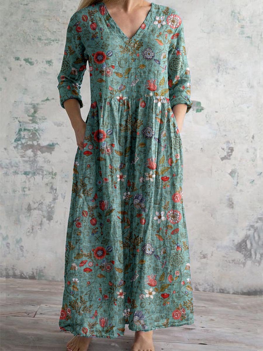 Calista | V-neck Floral Dress 1