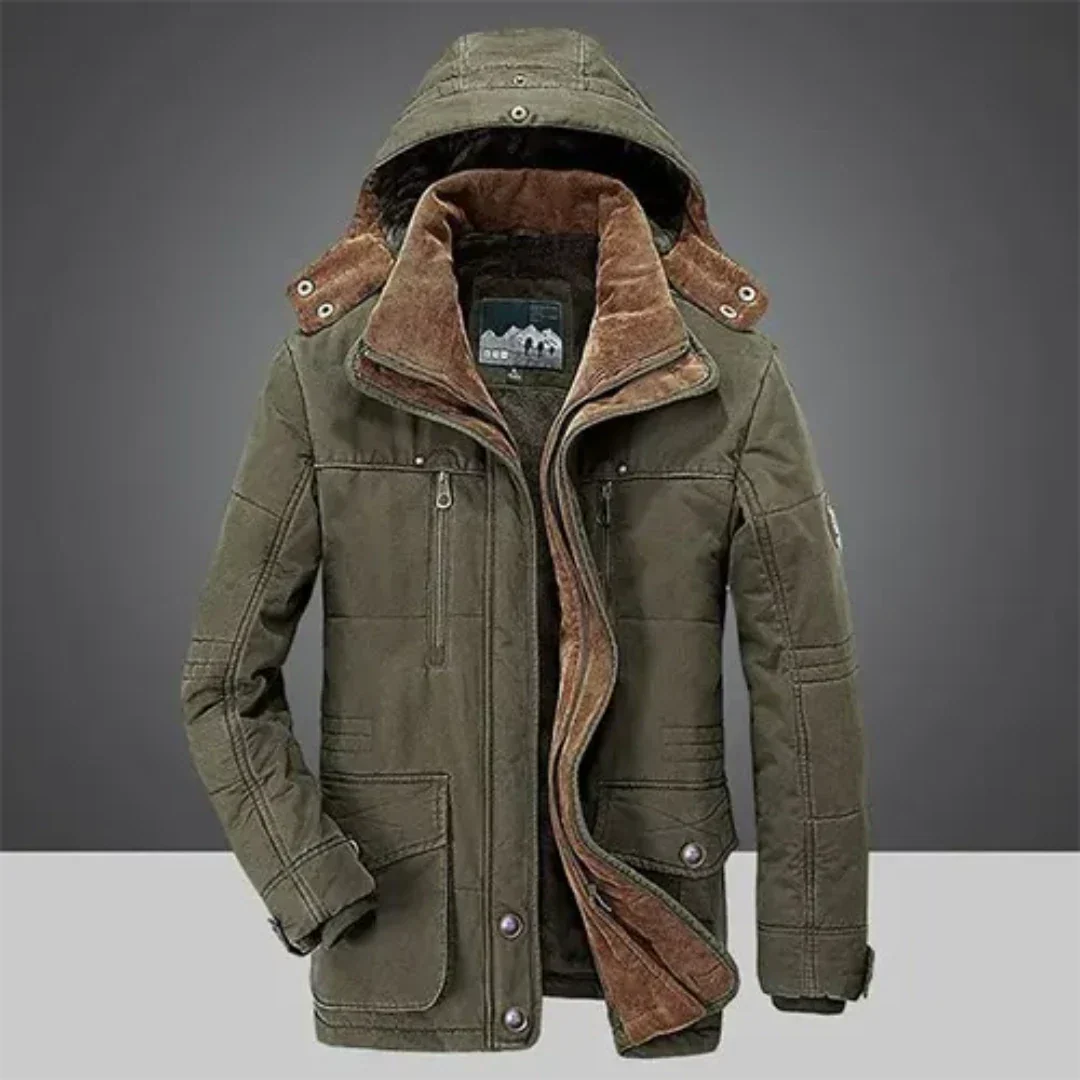 Hooded Winter Jacket with Timeless Design for Men