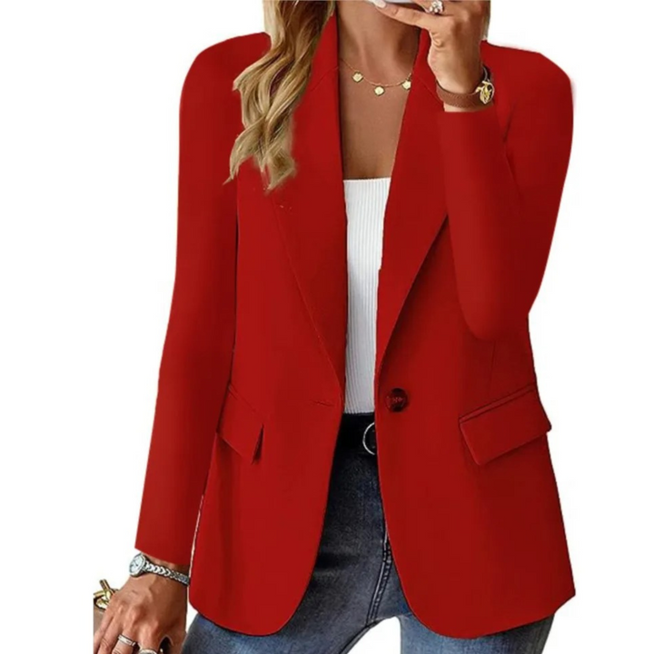 Casual women's blazer with long sleeves and narrow bags with buckle 2