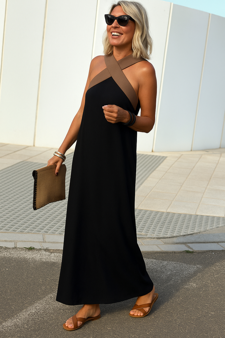Breathable Comfortable Crossed Maxi Dress