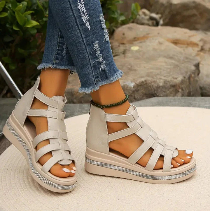 Freya | Women's Wedge Sandals Strappy Open Toe