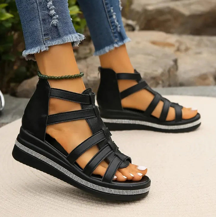 Freya | Women's Wedge Sandals Strappy Open Toe
