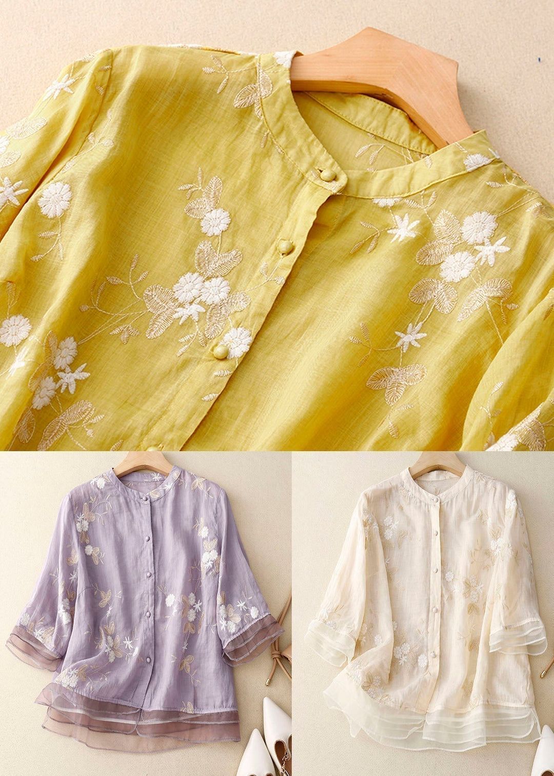 Women's Floral Accent Chic Blouse