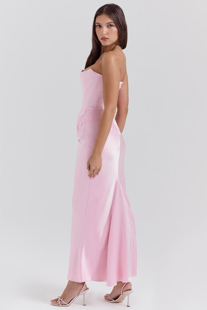 Women's Strapless Lace Wedding Maxi Dress