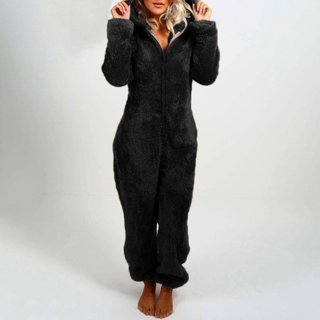 Dahlia | Elegant long fleece overall with hood 1