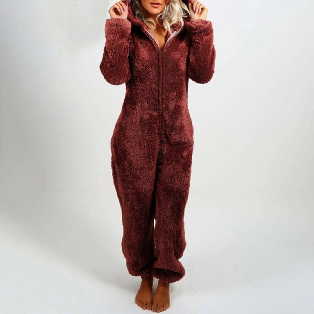 Dahlia | Elegant long fleece overall with hood 2