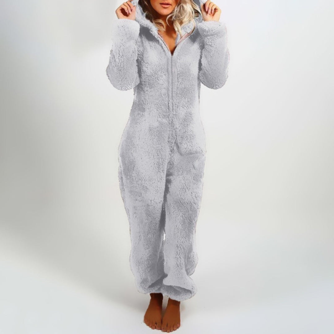 Dahlia | Elegant long fleece overall with hood 3