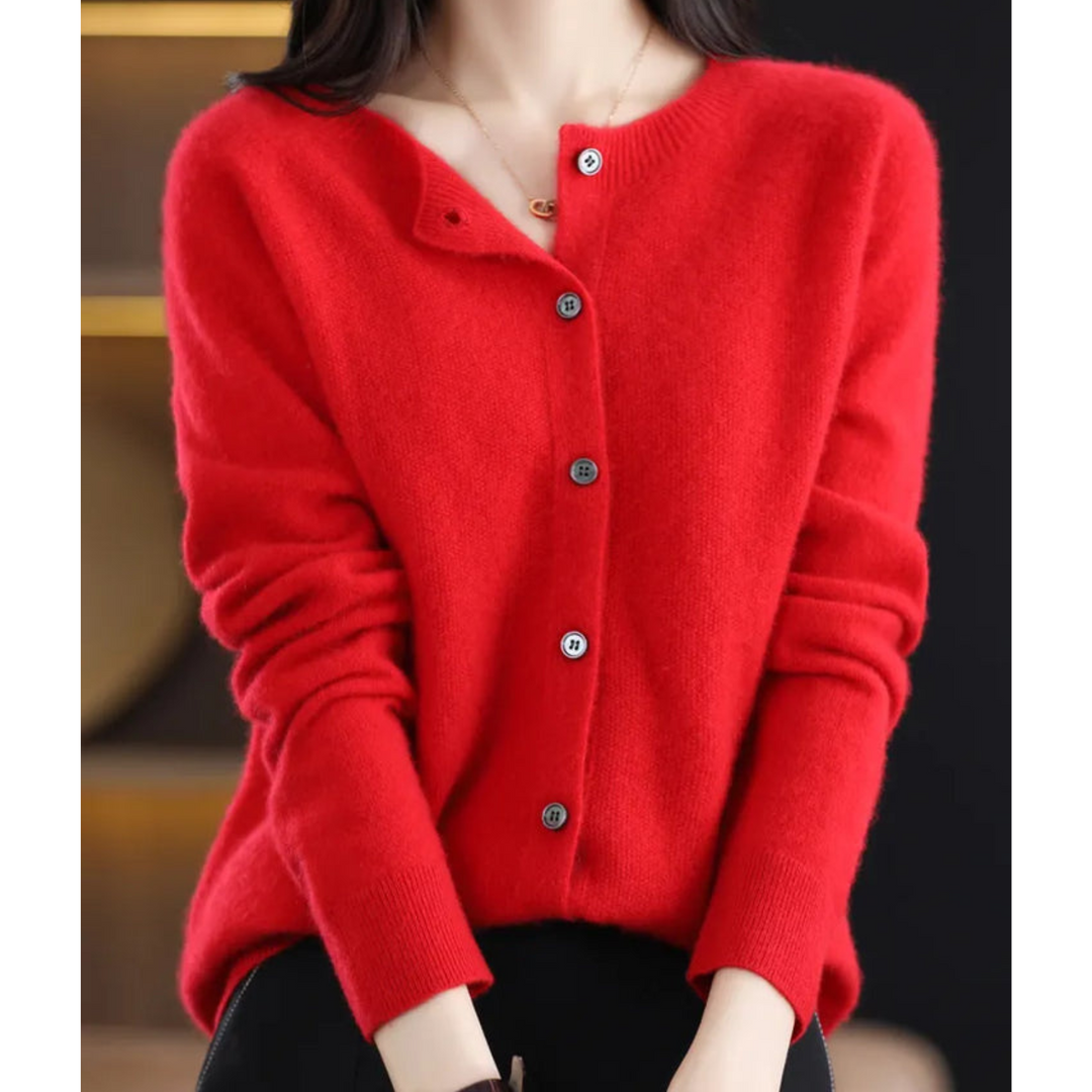 Danielle | Pure merino wool women O-HALS cardigan 1
