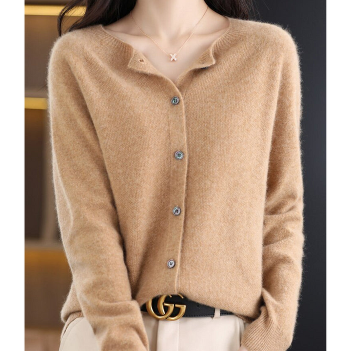 Danielle | Pure merino wool women O-HALS cardigan 11