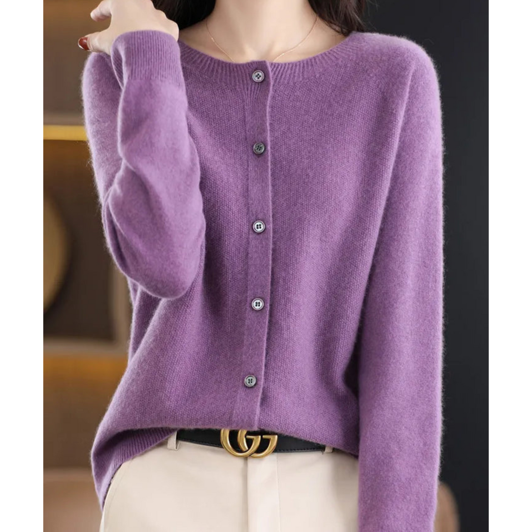 Danielle | Pure merino wool women O-HALS cardigan 12