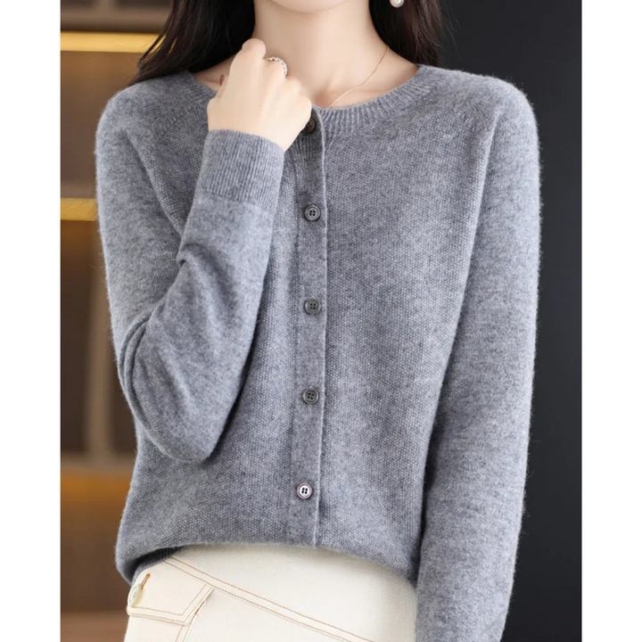 Danielle | Pure merino wool women O-HALS cardigan 13