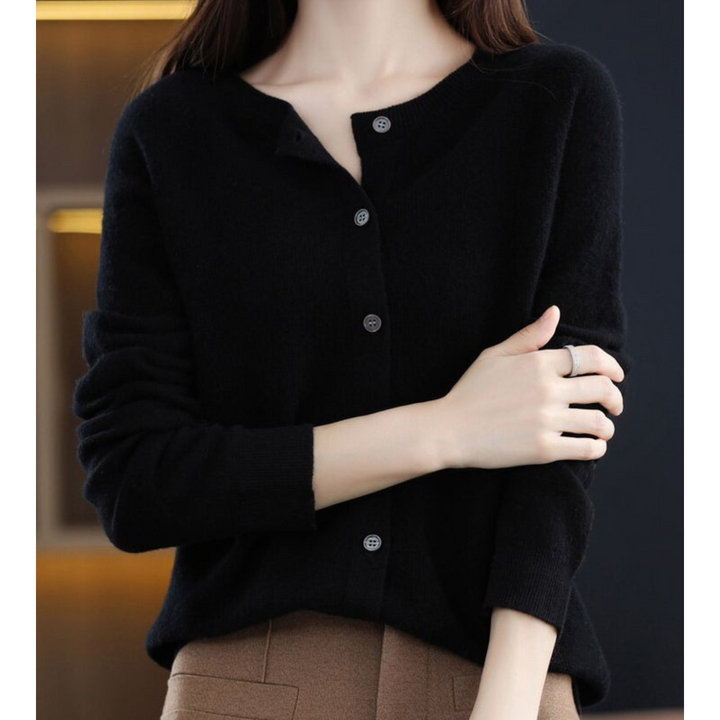 Danielle | Pure merino wool women O-HALS cardigan 5