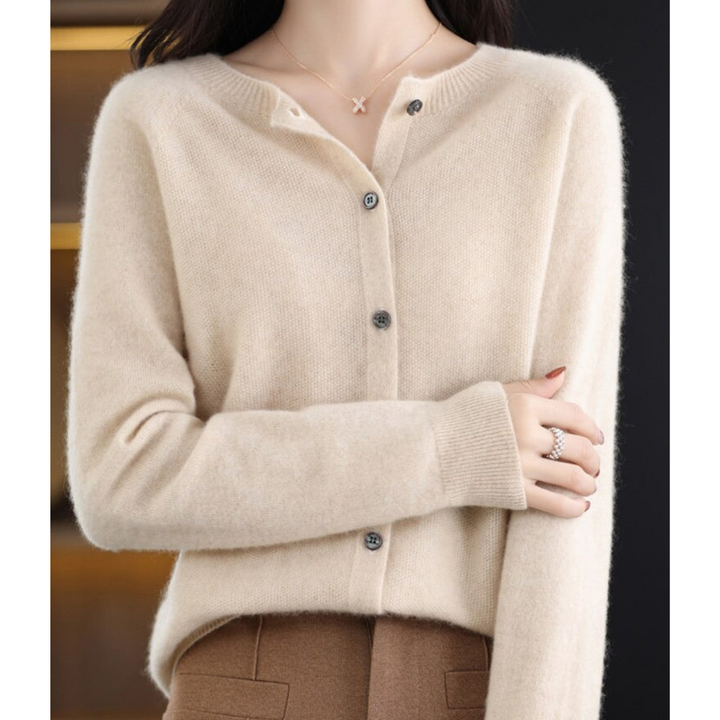 Danielle | Pure merino wool women O-HALS cardigan 7