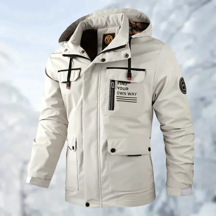 Winter Jacket with Structured Design and Hood for Men