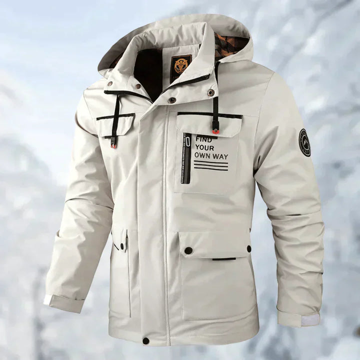 Winter Jacket with Structured Design and Hood for Men