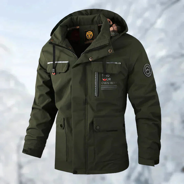 Winter Jacket with Structured Design and Hood for Men