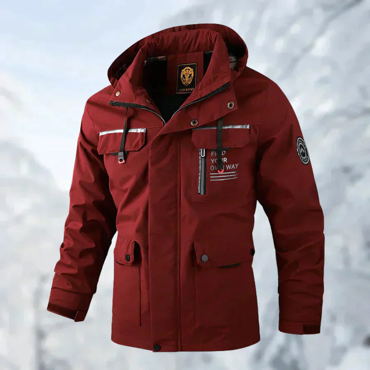 Winter Jacket with Structured Design and Hood for Men