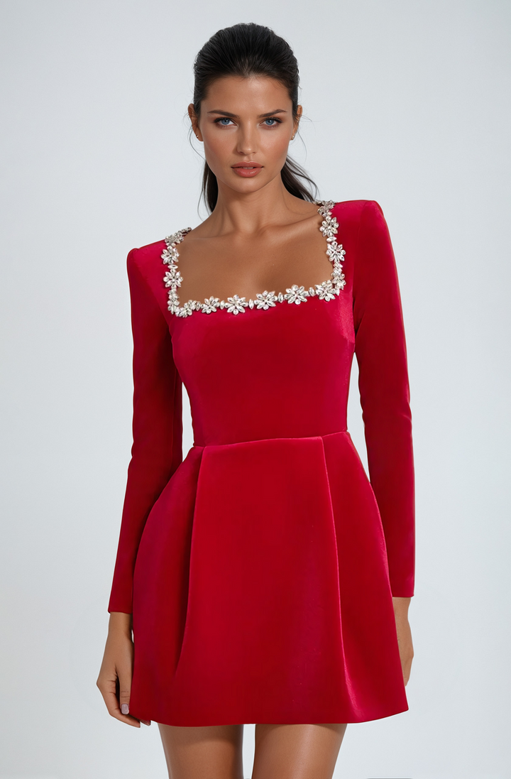 Women's Draped Wedding Mini Dress