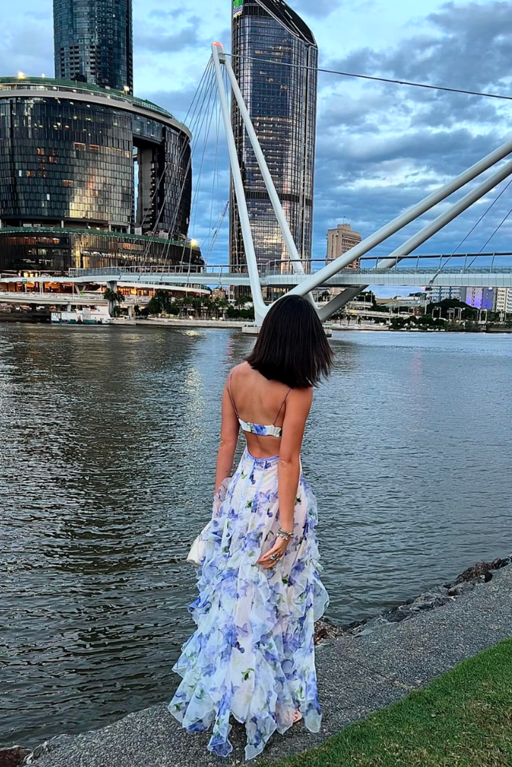 Women's Floral Lace Wedding Maxi Dress