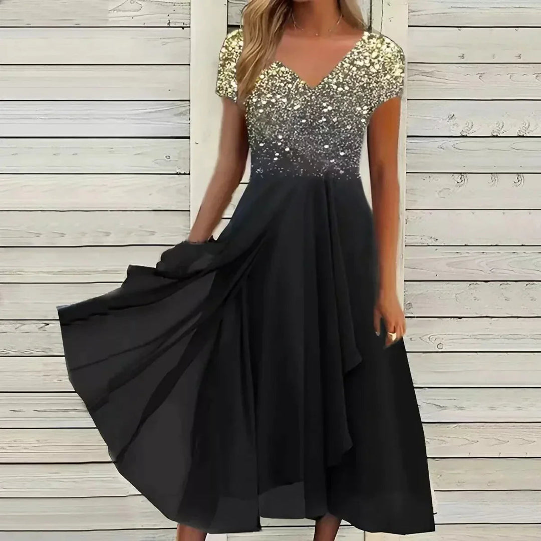 Elegant dress with floral pressure for women | Midi 2